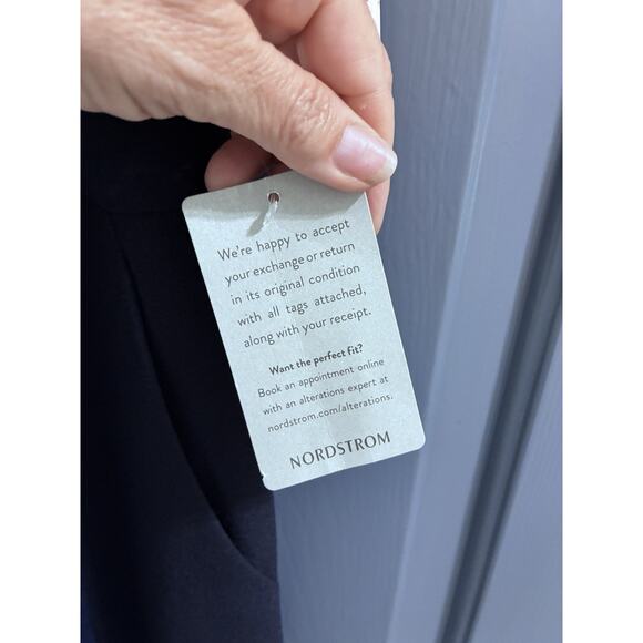 ELIZA J Womens Ruffle Halter Neck Jumpsuit Size 8 Navy NWT - Picture 6 of 14